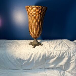 Elegant Woven‎ Vase with Bronze Base